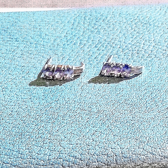 SOLD Tanzanite Stud Pierced Earrings - Picture 6 of 9